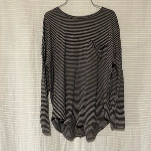 Old Navy Grey and Black Striped Shirt
